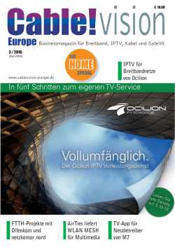 IPTV f&uuml;r Breitbandnetze von Ocilion FTTH-Projekte