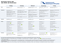 Speiseplan Mensa UNI