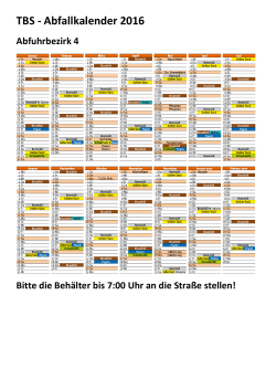 TBS - Abfallkalender 2016