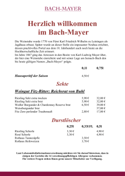 Speisekarte - Weinstube Bach