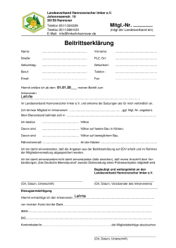 Beitrittserklärung - Imkerverein
