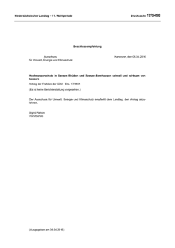 Drs. 17/5498 - Nieders&auml;chsischer Landtag