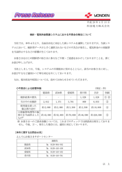検針・電気料金関連システムにおける不具合の発生について