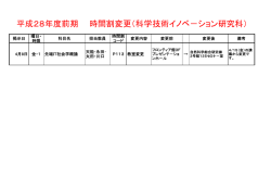 H28前期時間割変更 - 科学技術イノベーション研究科