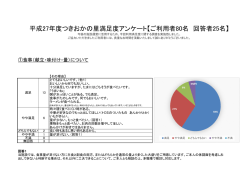 平成27年度つきおかの里満足度アンケート【ご利用者80名 回答者25名】