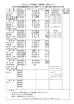 2016年度信越連盟春季大会中南信ブロック予選日程及び組み合わせ表