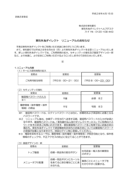 東和外為ダイレクト リニューアルのお知らせ