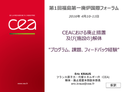 講演資料 - 第1回福島第一廃炉国際フォーラム