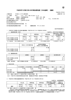 平成28年12月期 第2四半期決算短信〔日本基準