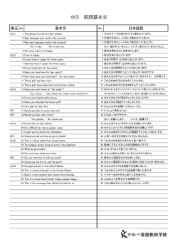中3 英語基本文