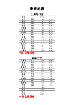 出来地線（出来地行き&hArr;越知行き）