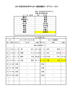 2016全日本少年サッカー空知地区リーグ＜U－12＞
