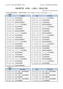 知財専門家（弁理士・弁護士）相談会日程