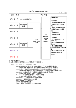 今週・来週の予定 - 宇宙ステーション・きぼう広報・情報センター