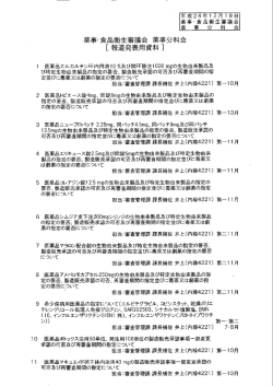 薬事・食品衛生審議会 薬事分科会 [報道発表用資料 ]
