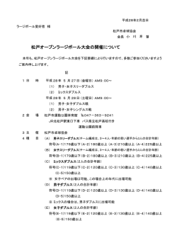 松戸オープンラージボール大会の開催について