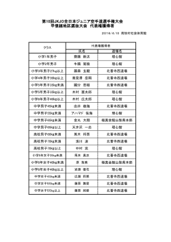 第10回JKJO全日本ジュニア空手道選手権大会 甲信越地区選抜大会