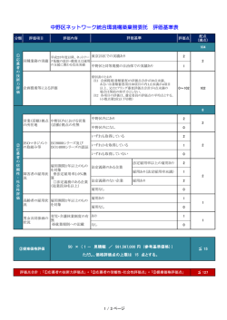 中野区ネットワーク統合環境構築業務委託 評価基準表