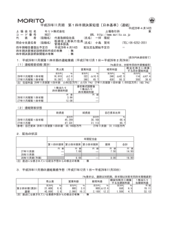 平成28年11月期 第1四半期決算短信〔日本基準〕(連結)