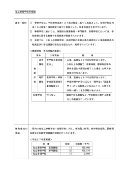 私立専修学校等補助 趣旨・目的 ① 専修学校は、学校教育法第124条の