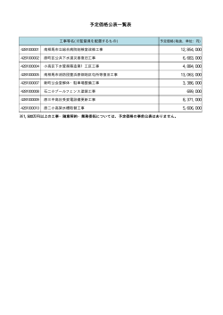 予定価格一覧表 [4KB pdfファイル]