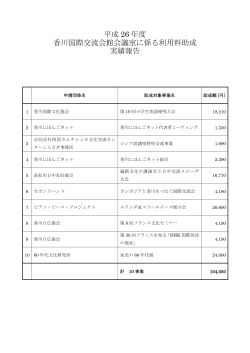平成 26 年度 香川国際交流会館会議室に係る利用料助成 実績報告 - i-pal