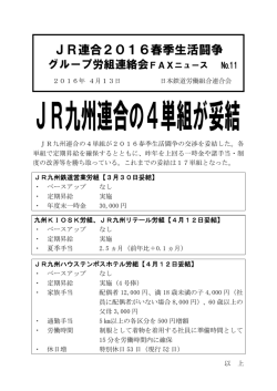 JR連合2016春季生活闘争