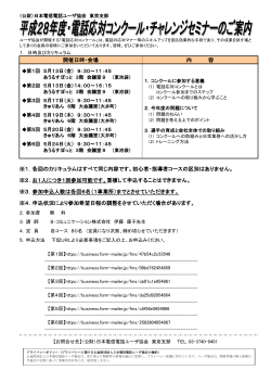 開催日時・会場 内 容 ※1．