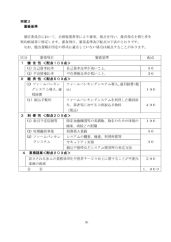 別紙3 審査基準 選定委員会において、企画提案書等により審査、採点を