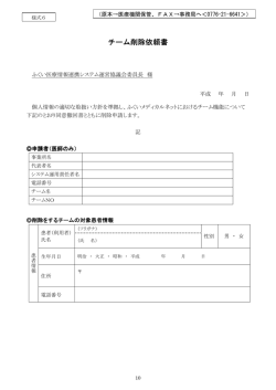 （様式6）チーム削除依頼書