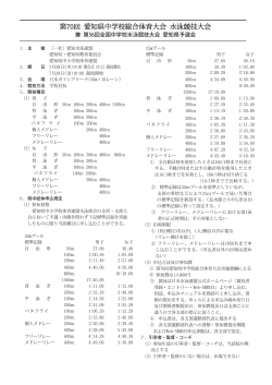 第70回 愛知県中学校総合体育大会 水泳競技大会
