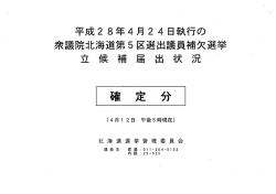 平成28年4月24日執行の衆議院北海道第5区選出議員補欠選挙