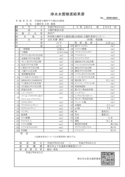 H27.8 水質検査(9項目)