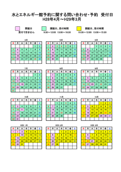 H28年4月～H29年3月 水とエネルギー館予約に関する問い合わせ・予約