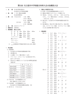 第53回 名古屋市中学校総合体育大会水泳競技大会