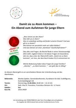 Damit sie zu Atem kommen - Familienzentrum Freren