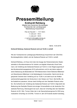 Pressemitteilung - Eckhardt Rehberg