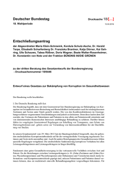 Gr&uuml;ner Entschlie&szlig;ungsantrag zum Gesetzentwurf der