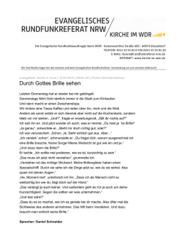 Durch Gottes Brille sehen