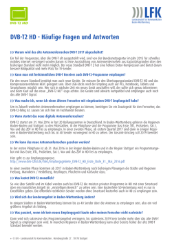 DVB-T2 HD - H&auml;ufige Fragen und Antworten