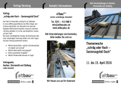 „schräg oder flach – Sanierungsfall Dach“ 11. bis 15. April