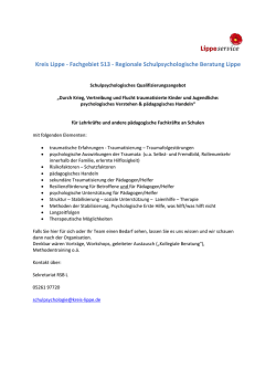 Qualifizierungsangebot Schule und traumatisierte Schüler und