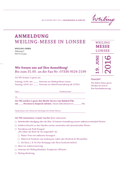 ANMELDUNG WEILING-MESSE IN LONSEE