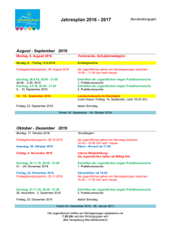 Jahresplan 2016