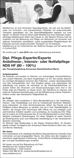 Dipl. Pflege-Expertin/Experte An&auml;sthesie-, Intensiv