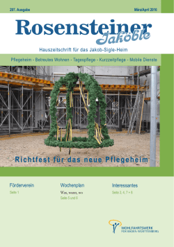 Jak&ouml;ble M&auml;rz und April 2016 - Wohlfahrtswerk f&uuml;r Baden