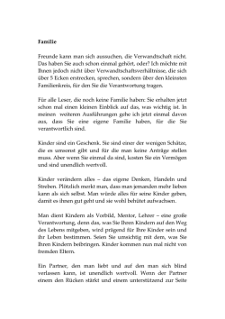 Familie - Der Wertebotschafter