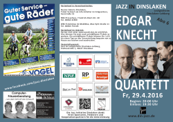 Flyer Edgar Knecht Quartett - Jazz Initiative Dinslaken eV