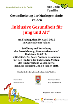 Inklusive Gesundheit für Jung und Alt