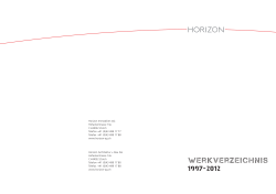 Werkverzeichnis - Horizon Architektur + Bau AG